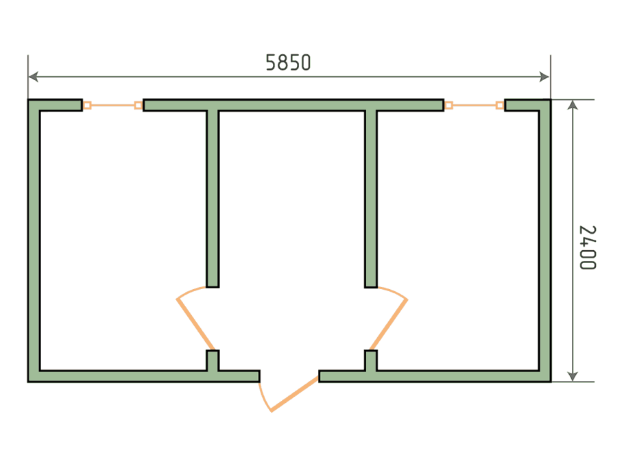 Чертеж бытовки 6х2.4