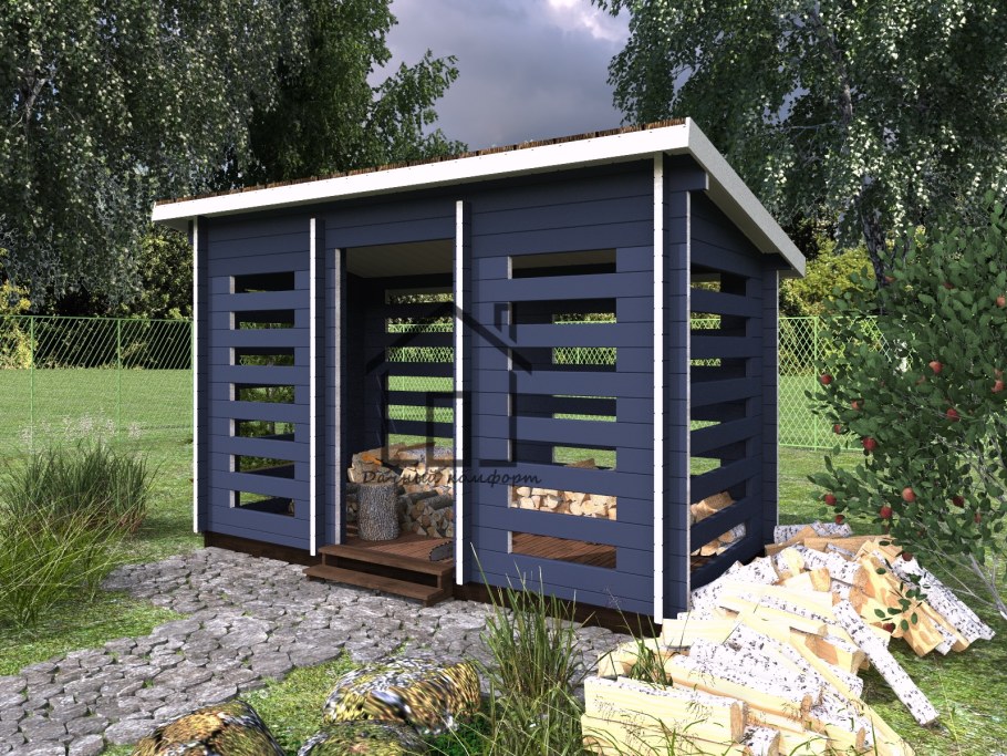 Дровник Sketchup