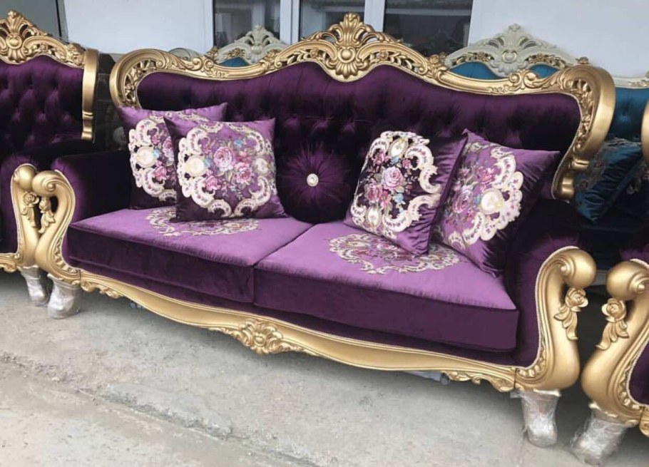 Диван Парадиз раскладной 2-х местный стиль Барокко орех золото