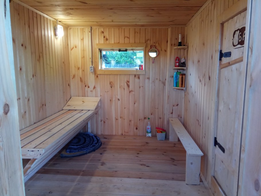Блокхаус в интерьере бани