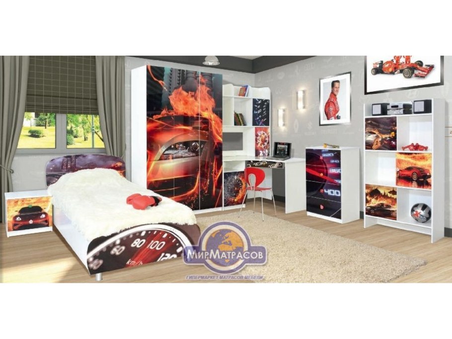 Кровать чердак с гардеробной