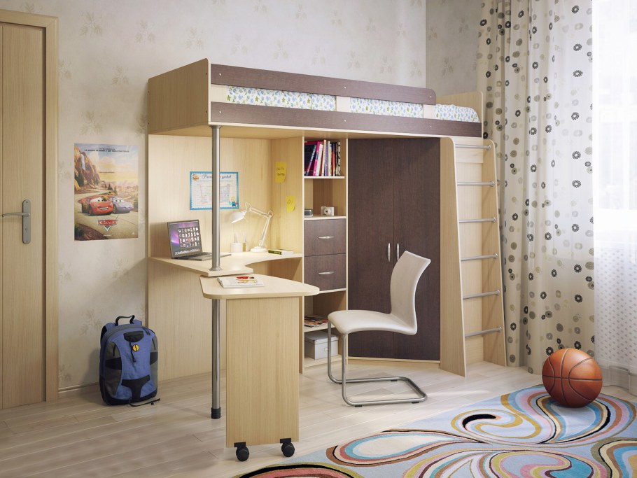 Кровать-чердак Милана 5 сонома