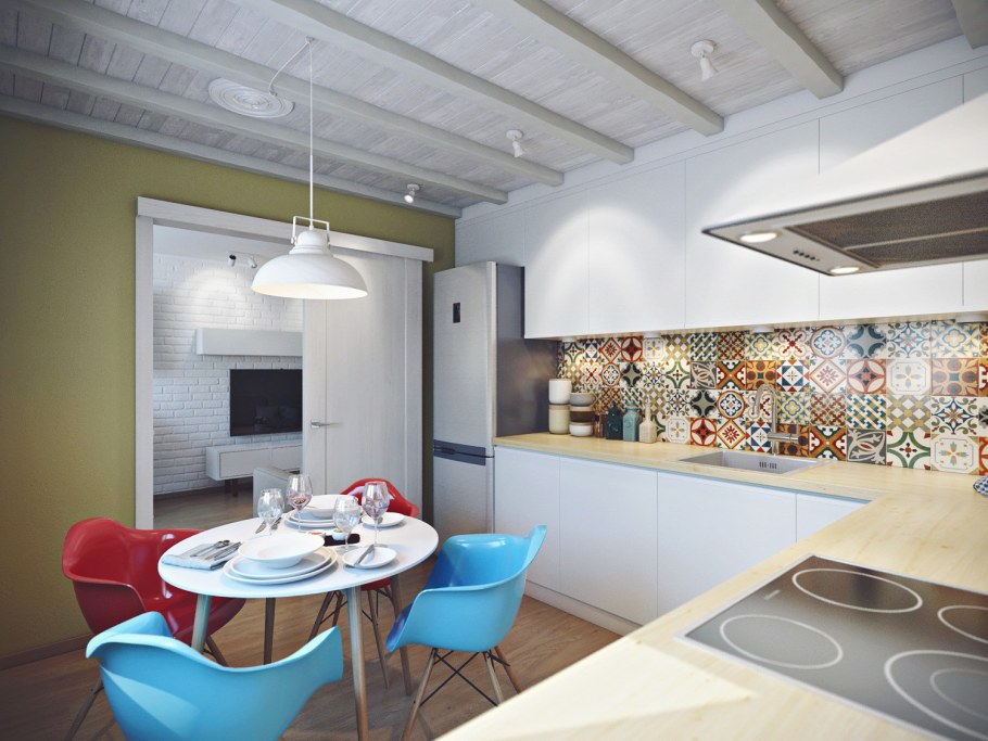 Кухня в трехкомнатной квартире в панельном доме