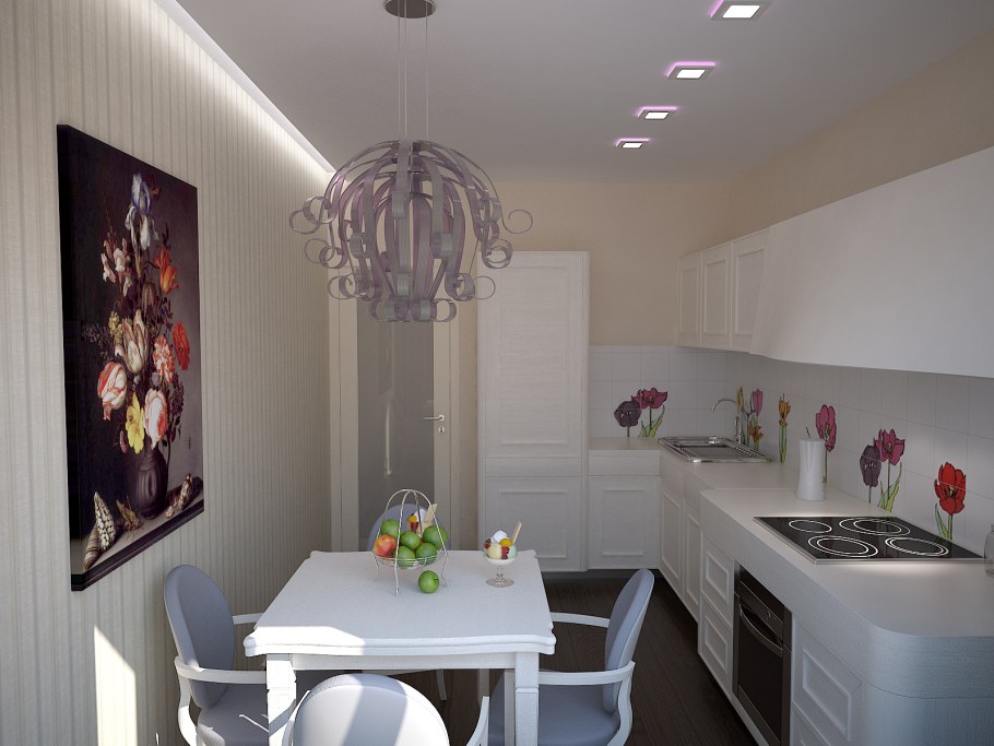 Кухня в трехкомнатной квартире