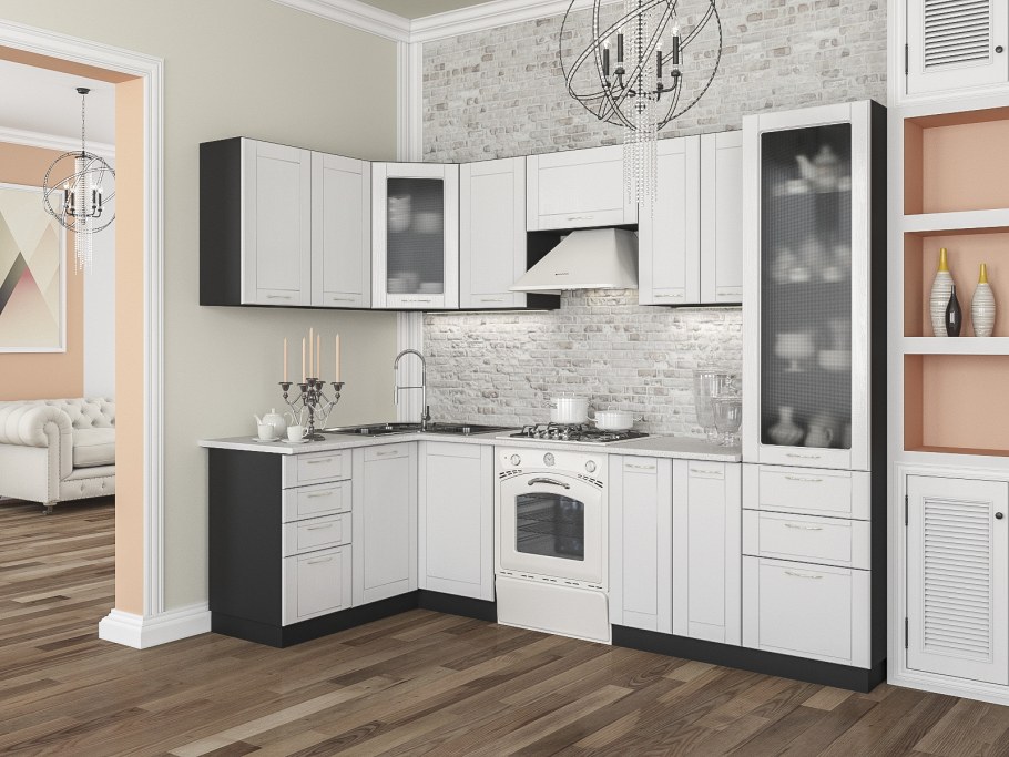 Кухня беленый дуб