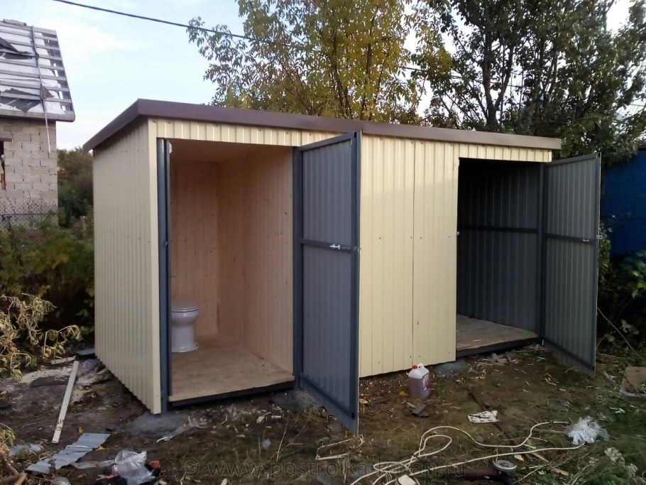 Хозблок 3 на 2 и металлопрофиль