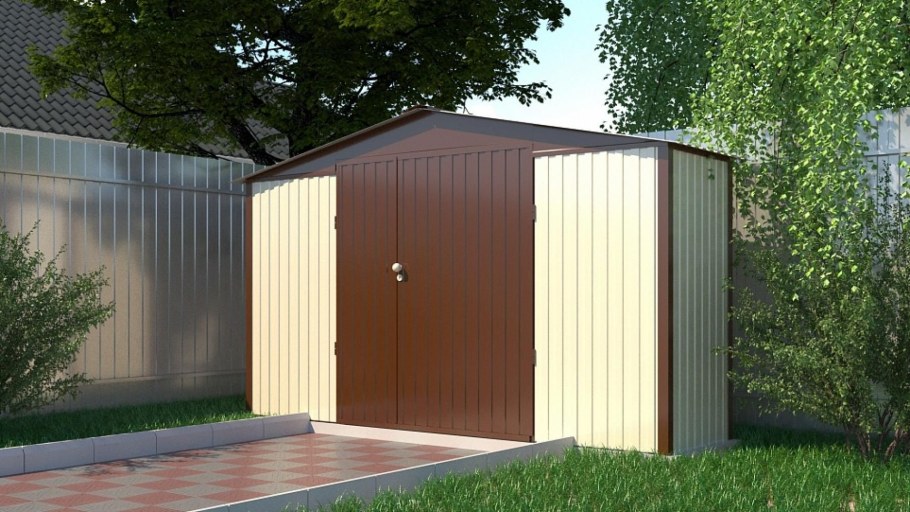 Хозблок из профнастила 2на2