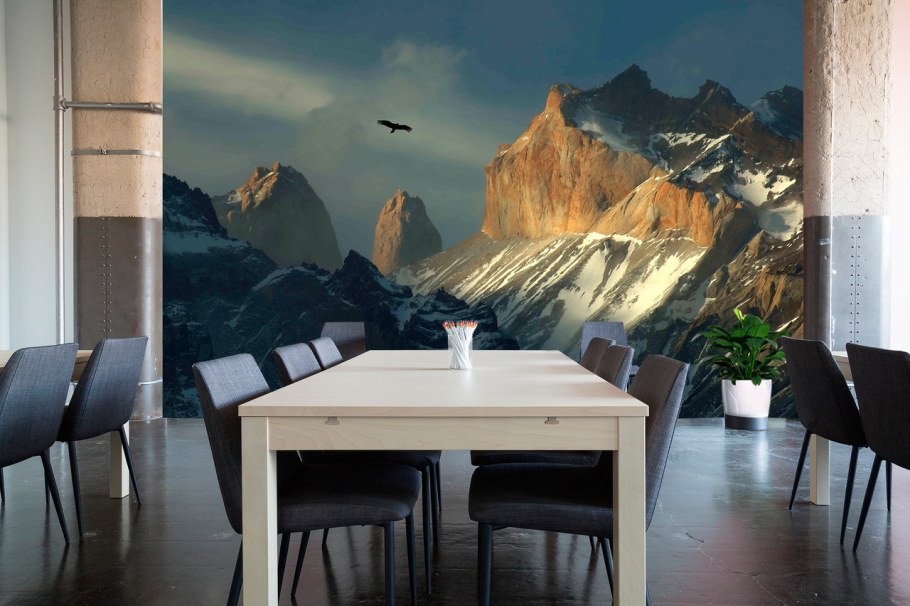 Абстрактные фотообои в интерьере