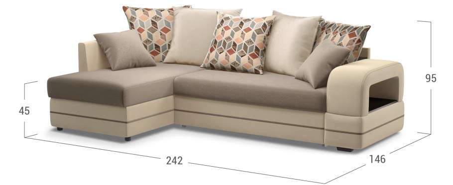 Угловой диван Дубай рогожка Malmo шоколад