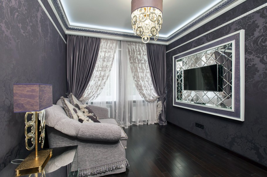 Темные обои в интерьере