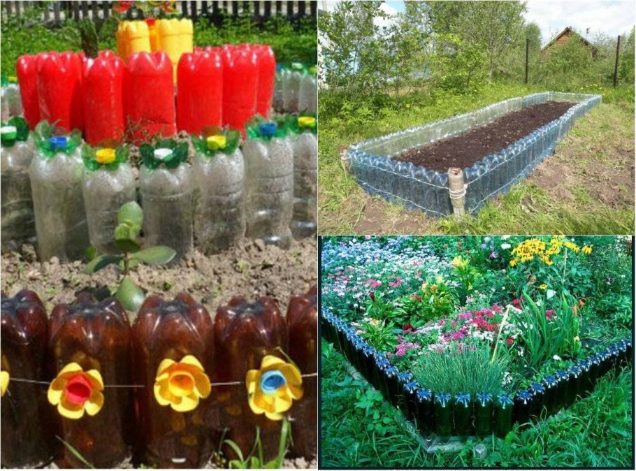 Клумбы из подручных материалов