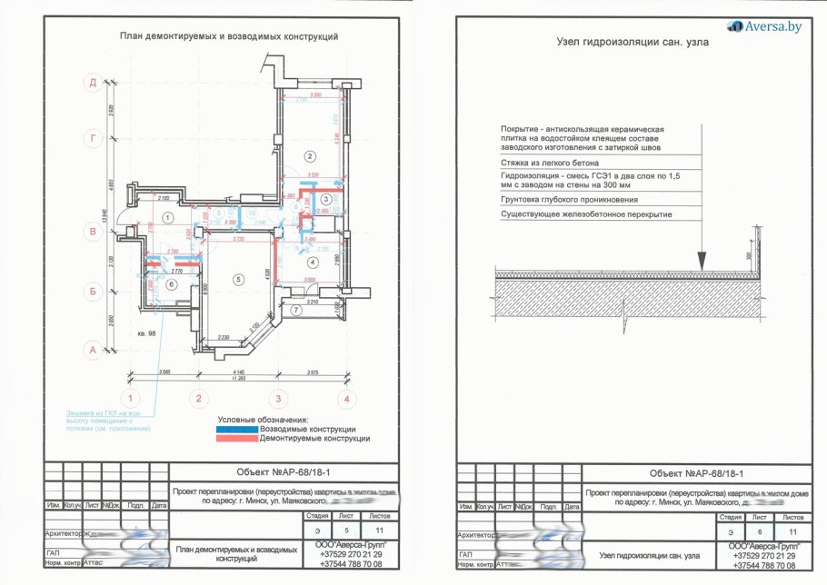Схему действий по переустройству и перепланировке