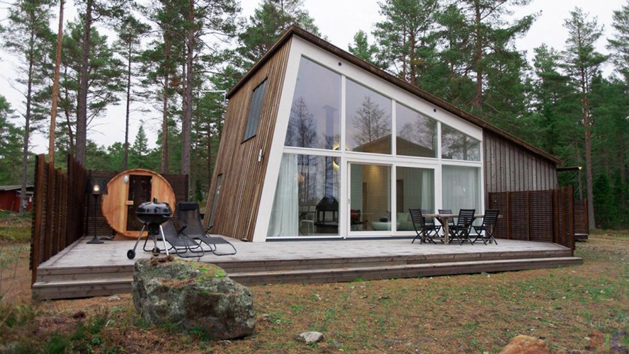 Дом с односкатной крышей Скандинавия план