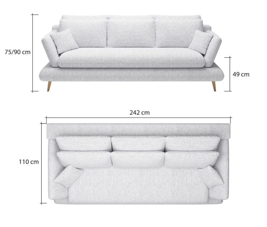 Габариты скандинавского дивана