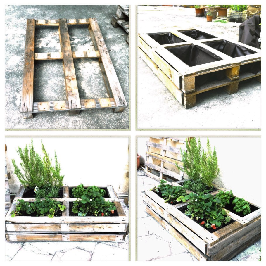 Деревянные поддоны в саду