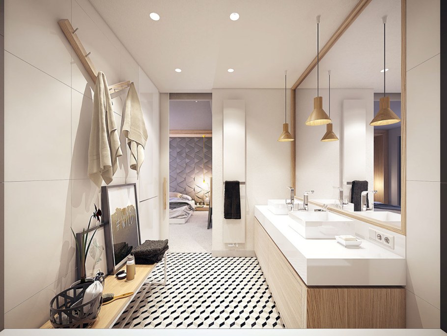 Освещение в ванной в скандинавском стиле