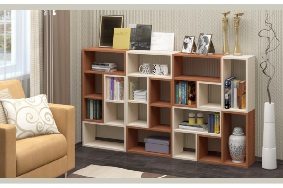 Полка навесная п-13, 600*1000*200 (дуб выбеленный )*