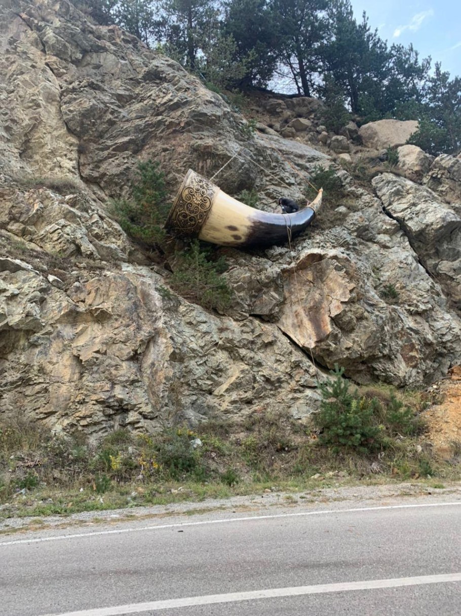 Арт объект зеркальный Барс в Северной Осетии