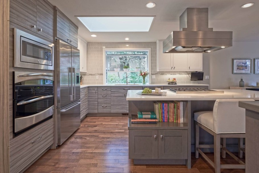 Кухня икеа с полуостровом