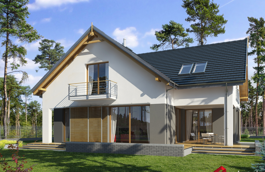 Дом с двухуровневой крышей