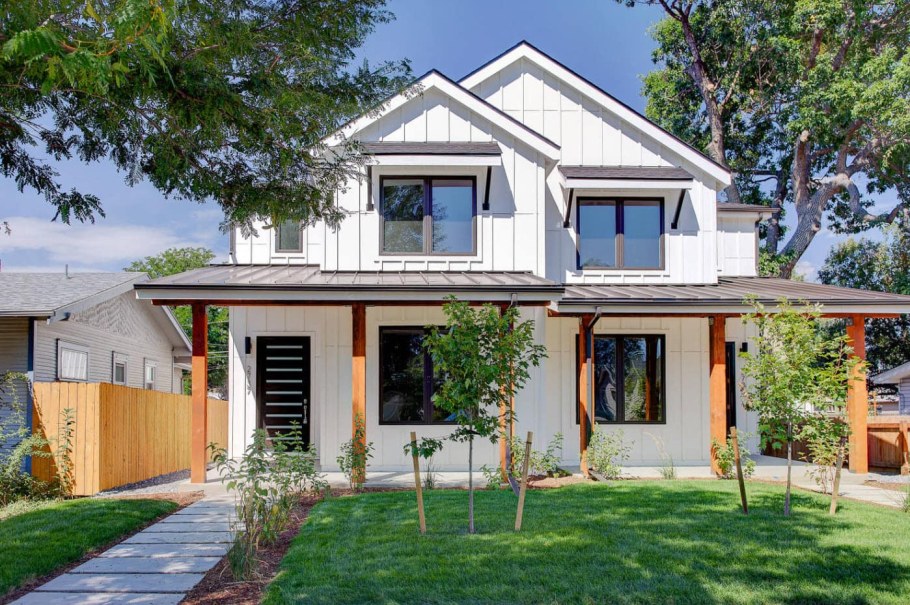 Разноуровневые двускатные крыши