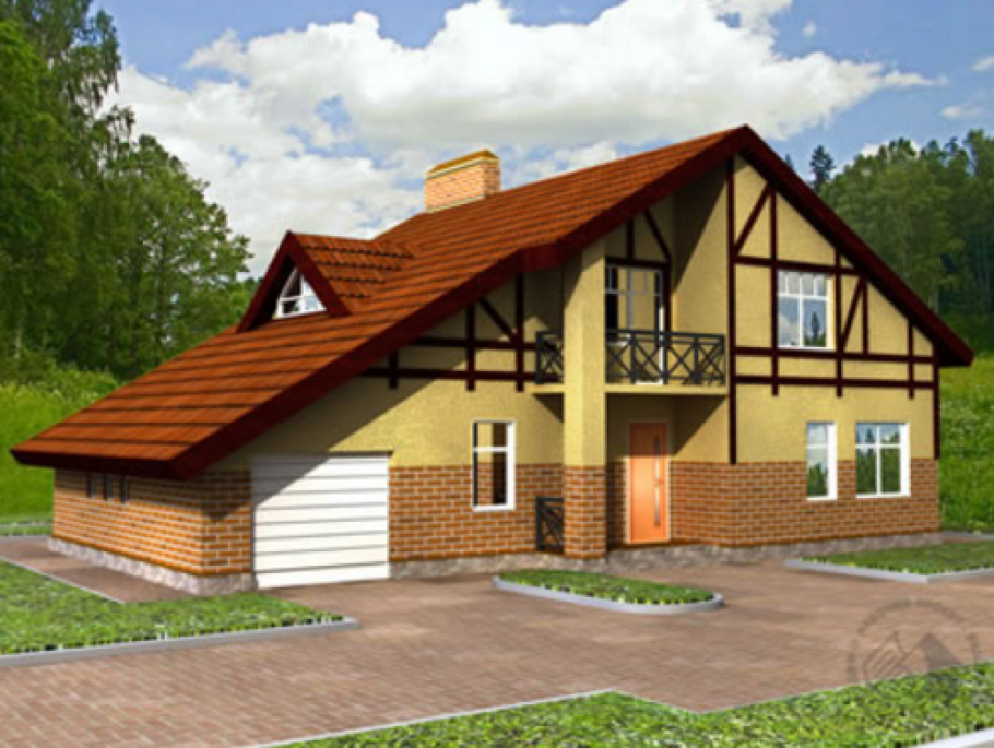 Современный мансардный дом