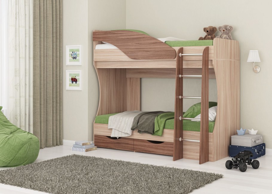 Кровать Дельфин двухъярусная КБ мебель