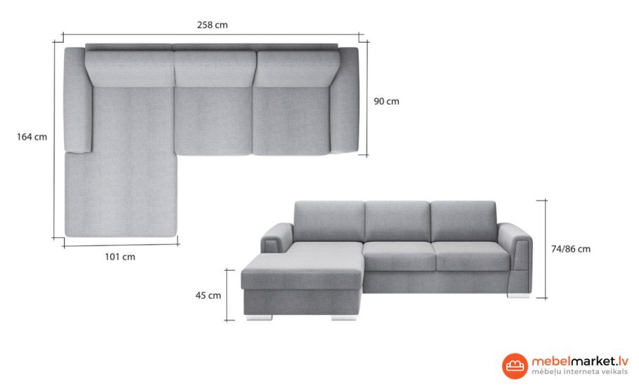 Раскладной диван Sofa Bed серого цвета IMR-613087