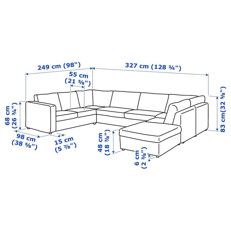 Диван Атланта угловой габариты