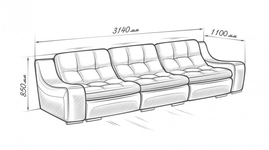 ВИМЛЕ 4-местный диван, с козеткой