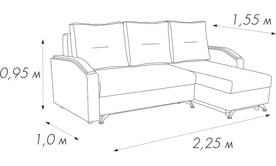 Диван угловой п-образный Манхеттен