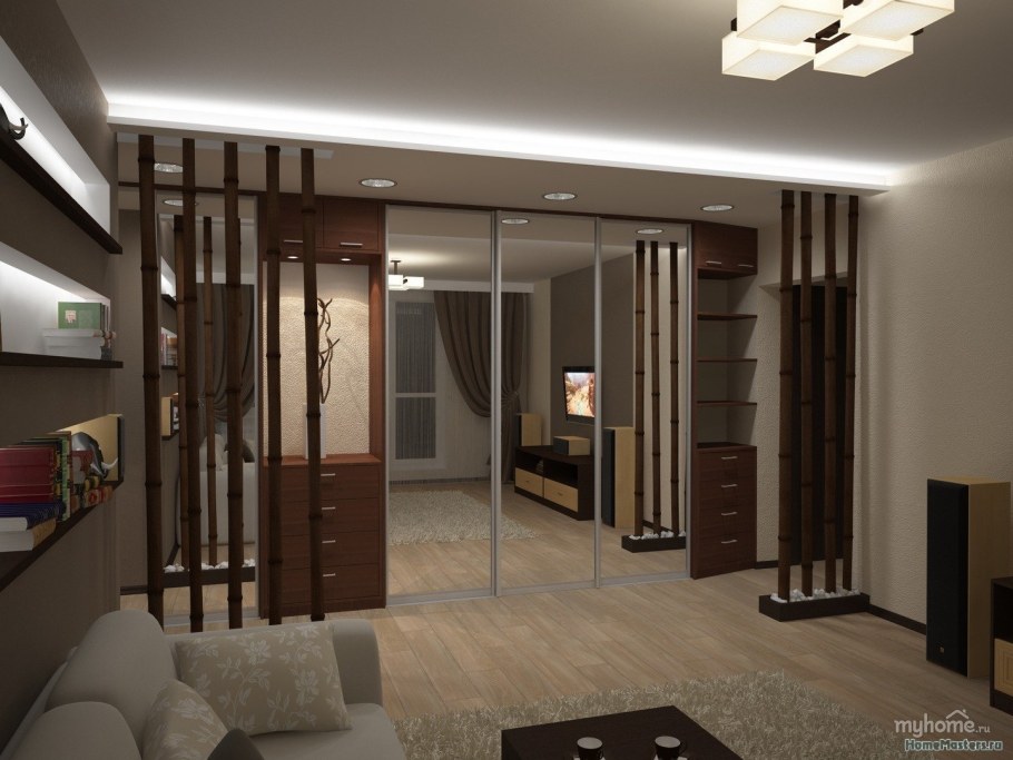 Шкаф-купе вместо стены с дверью