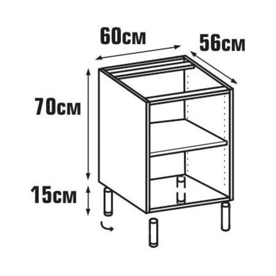 Каркас напольный 60x70x56 см, ЛДСП, цвет белый