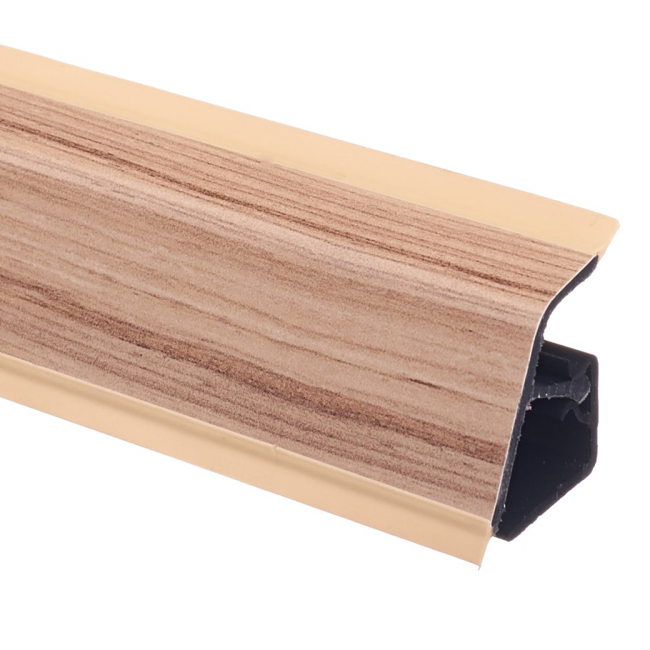 Плинтус алюминиевый Квадро серебро 3м