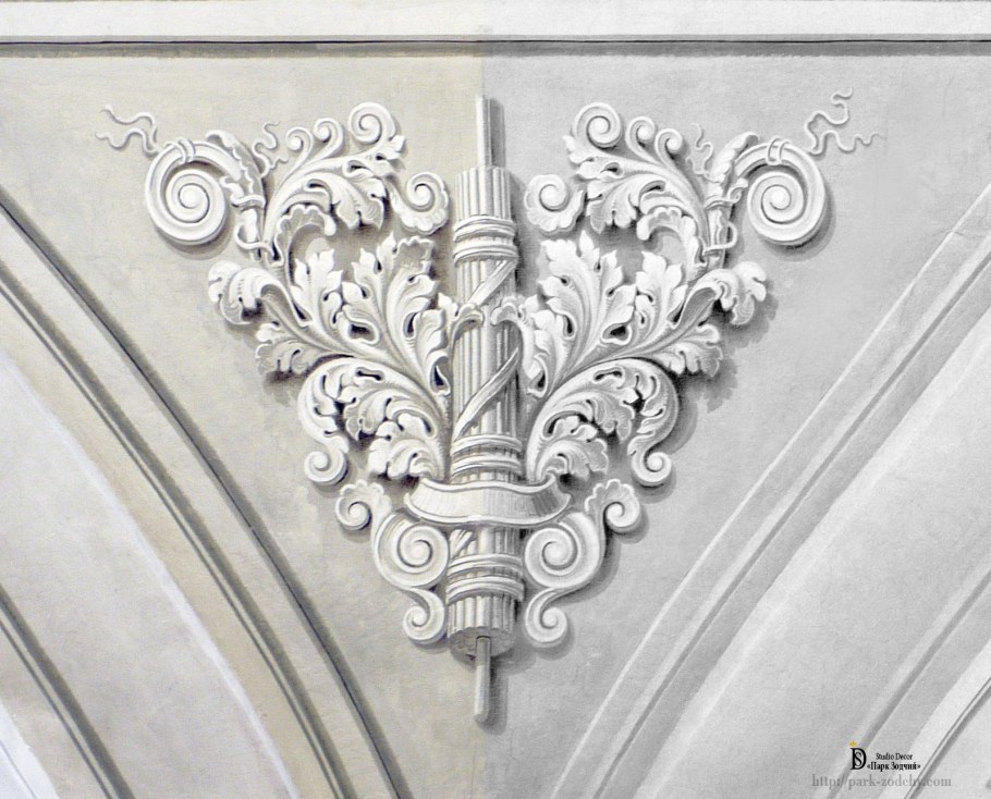 Альфрейная роспись гризайль