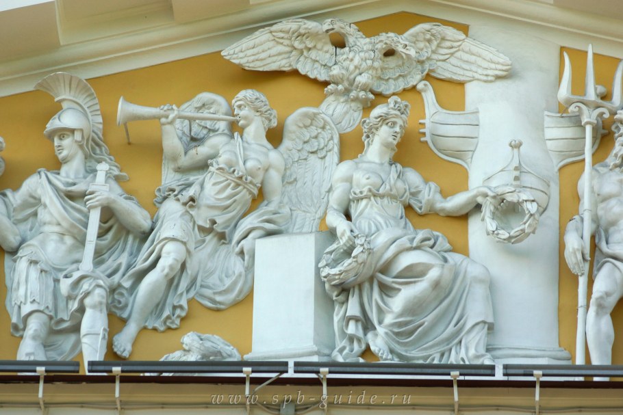 И.И. теребенёв. Горельеф на фронтоне Адмиралтейства