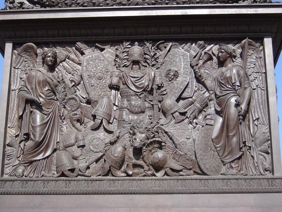 Александровская колонна барельеф Александр Невский