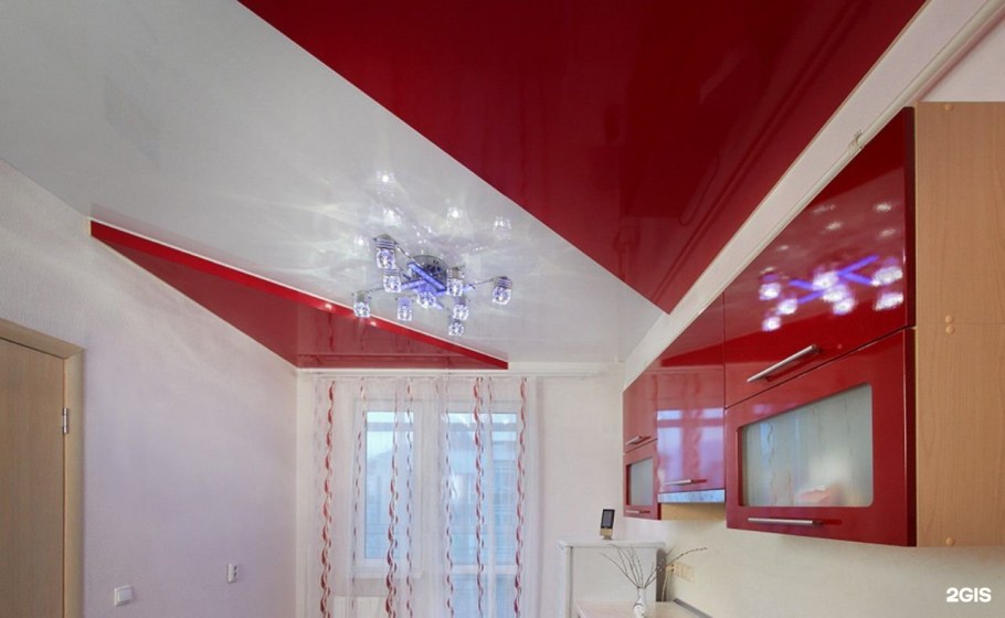 Двухуровневые натяжные потолки