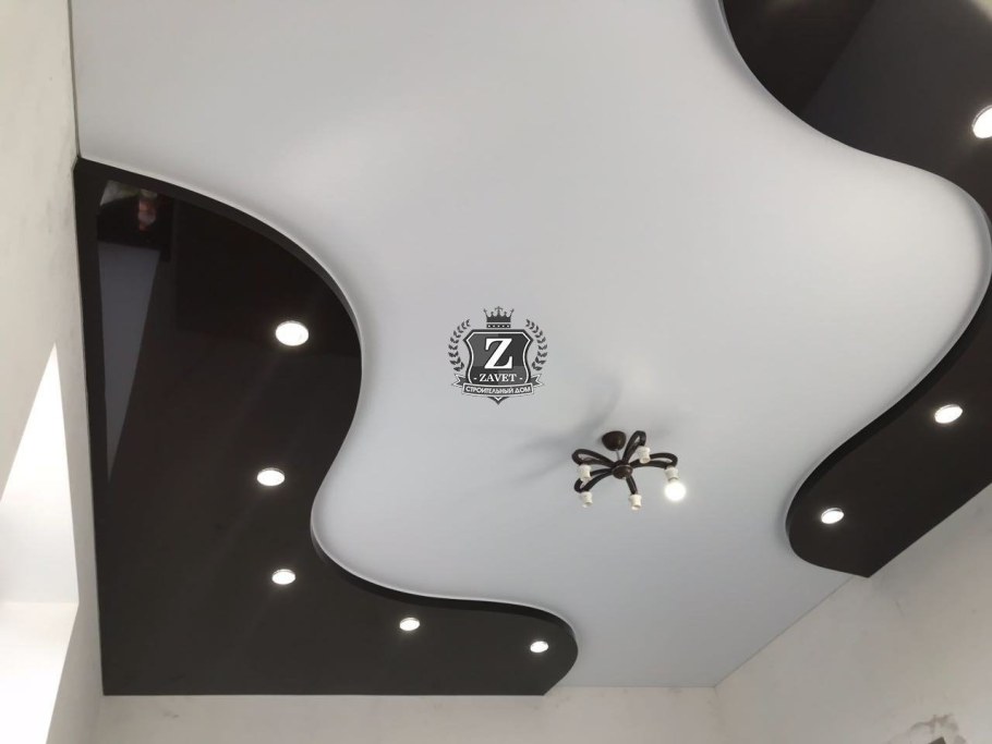 Двухуровневые натяжные потолки с подсветкой