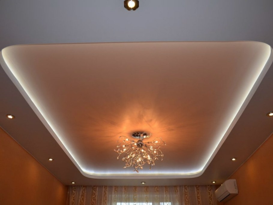 Двухуровневые натяжные потолки