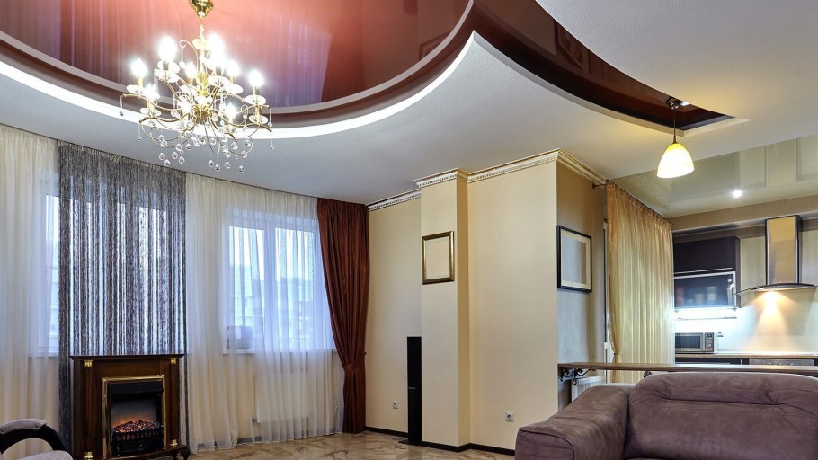 Натяжные потолки черно белые