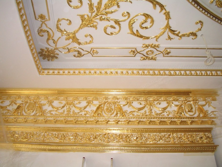 Золочение лепнины сусальным золотом