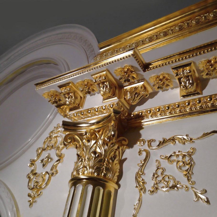 Золочение лепного декора