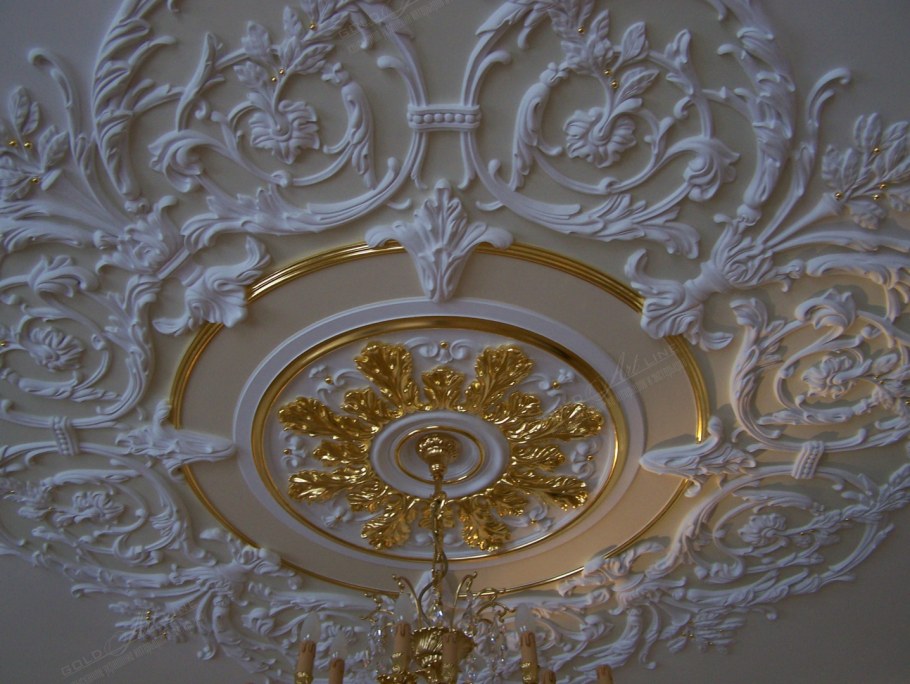 Золочение лепнины поталью