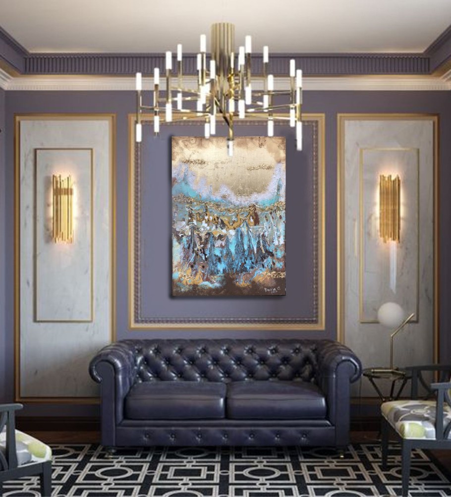 Лепнина с золотом на потолках