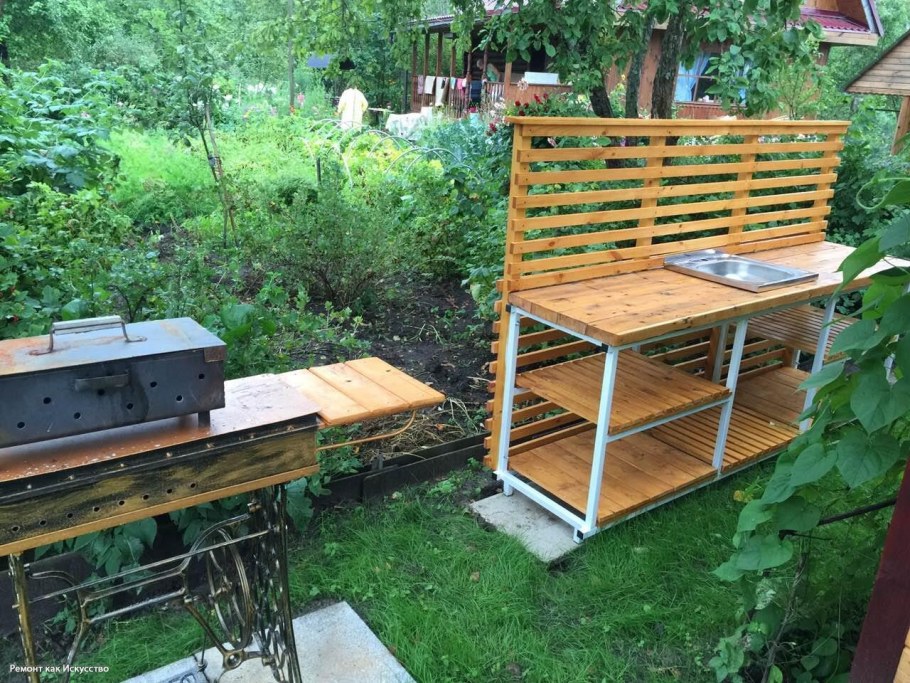 Уличная мини кухня для дачи