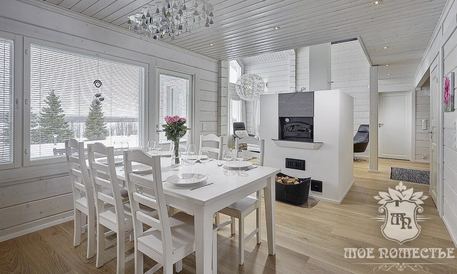 Дом из бруса интерьер в белом