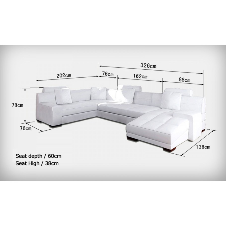 П-образные диваны Размеры