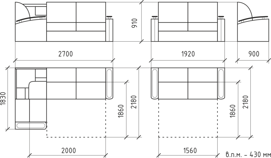 Диван угловой сапфир АСМ мебель