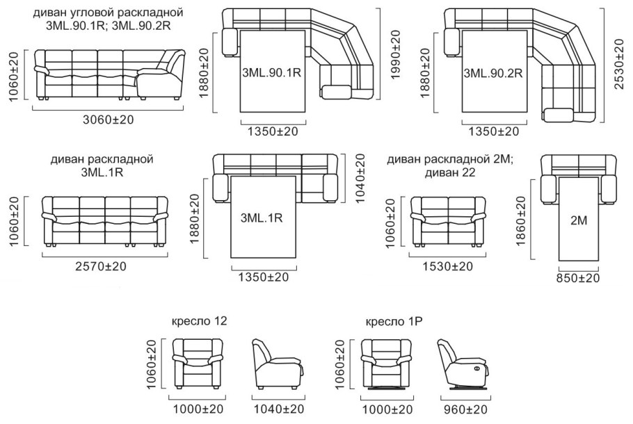 Схема сборки дивана Манчестер угловой